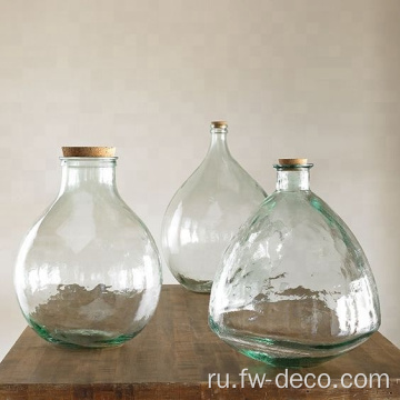 Пользовательская современная красочная прозрачная стеклянная ваза